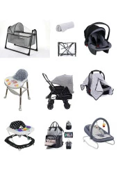 LETS GO BABY  Bebek Çeyiz Seti 10parça Çift Yön Bebek Arabası Beşik Ana Kucağı Yürüteç Puset Mama Sandalyesi thumbnail 1