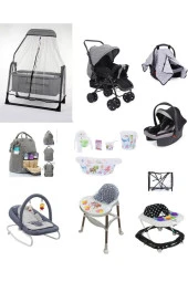 LETS GO BABY  Bebek Seti 15Parça Çift Yön Tüllü Bebek Arabası Beşik Ana Kucağı Yürüteç Küvet Puset Mama Sandalyesi - 1