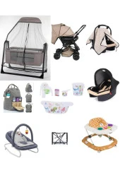 LETS GO BABY  Bebek Çeyiz Seti 13 Parça Çift Yön Bebek Arabası Tüllü Beşik Ana Kucağı Yürüteç Küvet Takımı Puset thumbnail 1