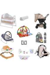 LETS GO BABY 13parça Şirin Set Beşik Bebek Arabası Oyun Halısı Ana Kucağı Küvet Seti Bakım Çantası Puset Yürüteç - 1