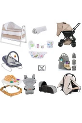 LETS GO BABY  14 Parça Şirin Set Beşik Bebek Arabası Portbebe Kanguru Ana Kucağı Küvet Seti Bakım Çantası Puset thumbnail 1