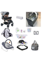 almirakids  4baby Bebek Arabası Bebek Çeyiz Seti 13 Parça Beşik Ana Kucağı Puset Yürüteç Küvet Takımı Çanta - 1