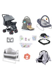 LETS GO BABY  Bebek Arabası Beşik Puset Ana Kucağı Çanta Yürüteç Yağmurluk Küvet Takımı 12 Parça Bebek Seti - 1