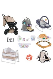 LETS GO BABY  Bebek Arabası Beşik Puset Ana Kucağı Çanta Yürüteç Yağmurluk Küvet Takımı 12 Parça Bebek Seti thumbnail 1
