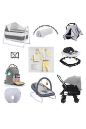ALDEBA  Çiftyön Bebek Arabası Bebek Çeyiz Seti 15parça Beşik Anakucağı Düz Kafa Yastığı Puset Hastane Çıkışı thumbnail 1