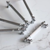 Talas Krom Çizgili Metal Kulp Kulpu 128 mm Mobilya Çekmece Mutfak Dolabı Dolap Kulpları Kulbu thumbnail 6