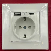 Mutlusan Rita Topraklı Priz Usb+Type-C (2220 629 0201B) Beyaz Blisterli - 1