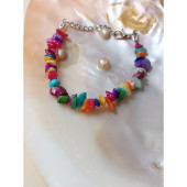Renkli Sedef Taşı Doğal Taş Bileklik - Anka Gemstone - 2