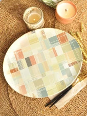 Dekor Dijital Mix Oval Servis Tabağı  27x32 cm thumbnail 1