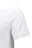 Erkek Polo Yaka Yumuşak Dokulu, Kol Bantlı Beyaz T-Shirt - 3