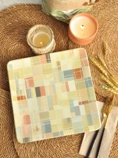 Dekor Dijital Mix Kare Servis Tabağı  25x25 thumbnail 1