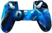 Cosmostech PS4 Controller Joystick Oyun Kolu Gamepad Uyumlu - Silikon Koruyucu Cover Mavi Kamuflaj - 4