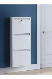 adlsteel Metal Ayakkabılık  3'lü  kilitli-BEYAZ - 2