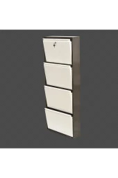adlsteel  Metal Ayakkabılık 4'Lü Kilitli KAHVE - 2
