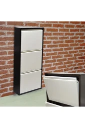 adlsteel Metal Ayakkabılık  3 Lü KAHVE-KREM - 2
