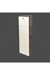 adlsteel  Metal Ayakkabılık 4'Lü Kilitli KAHVE - 5