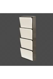 adlsteel Metal Ayakkabılık 4'lü Kahve-Krem - 2