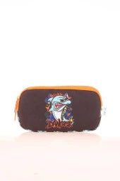 Kaukko Kids 3 Bölmeli Kalem Çantası Cube Shark Siyah L8175 - 1