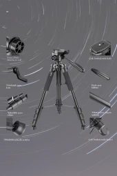 Fuchsia Profesyonel Çok Amaçlı Ayaklıklı Ayarlanabilir Tripod thumbnail 4