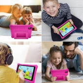 NPO 8" IPS Ekran 4GB 64GB Android 13.0 A133P 1.8GHz Antişok Çocuk Tableti, Kids Tablet Pembe RS407+ - 6
