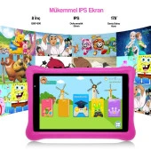 NPO 8" IPS Ekran 4GB 64GB Android 13.0 A133P 1.8GHz Antişok Çocuk Tableti, Kids Tablet Pembe RS407+ - 7