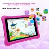 NPO 8" IPS Ekran 4GB 64GB Android 13.0 A133P 1.8GHz Antişok Çocuk Tableti, Kids Tablet Pembe RS407+ - 8
