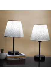 Vivido Abajur Sarmaşık Modern Ikili Yatak Odası Abajur Siyah Ayaklı Masa Lambası - 1