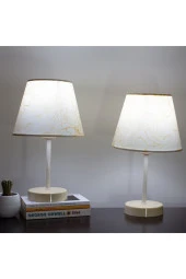 Vivido Abajur Saroz Krem Ayaklı Modern Abajur 2'li Set thumbnail 1