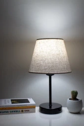 Vivido Abajur Dora Modern Yatak Odası Abajur Siyah Ayaklı Masa Lambası thumbnail 1