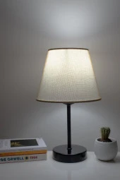 Vivido Abajur Kumbeji Modern Yatak Odası Abajur Siyah Ayaklı Masa Lambası - 1