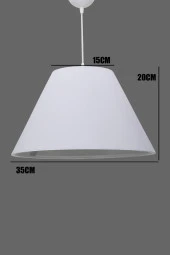 Vivido Abajur Beyaz Üçlü Abajur Konik Avize Seti Yatak Odası Aydınlatma - 4