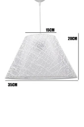 Vivido Abajur Dantelli Beyaz Üçlü Abajur Konik Avize Seti Yatak Odası Aydınlatma thumbnail 4