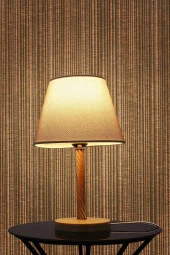 Vivido Abajur Kum Beji Elegant Komodin Abajur Krem Ayaklı Aydınlatma thumbnail 1