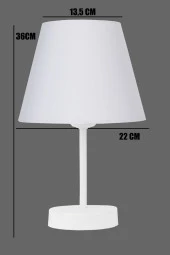 Vivido Abajur Beyaz Üçlü Abajur Konik Avize Seti Yatak Odası Aydınlatma - 5