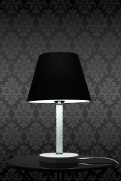 Vivido Abajur Siyah Elegant Komodin Abajur Beyaz Ayaklı Aydınlatma - 3