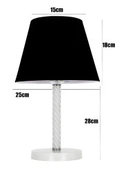 Vivido Abajur Siyah Elegant Komodin Abajur Beyaz Ayaklı Aydınlatma - 4