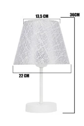 Vivido Abajur Dantelli Beyaz Üçlü Abajur Avize Seti Yatak Odası Aydınlatma - 5