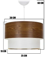 Vivido Abajur Üçlü Abajur Ve Avize Seti Ahşap Desenli Yatak Odası Aydınlatma thumbnail 4