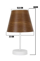 Vivido Abajur Üçlü Abajur Ve Avize Seti Ahşap Desenli Yatak Odası Aydınlatma thumbnail 5