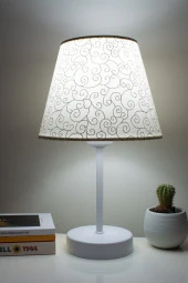 Vivido Abajur Sarmaşık Modern Yatak Odası Beyaz Ayaklı Abajur - 1