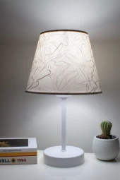 Vivido Abajur Saroz Modern Yatak Odası Beyaz Ayaklı Abajur - 1