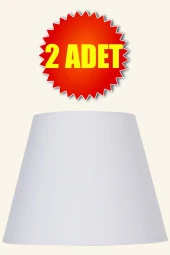 Vivido Abajur Beyaz Kumaş Ikili Modern Abajur Şapkası - 1