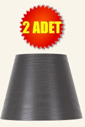 Vivido Abajur Gri Modern Ikili Abajur Şapkası thumbnail 1