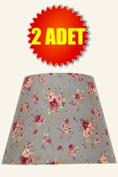 Vivido Abajur Çiçekli Modern Ikili Abajur Şapkası - 1