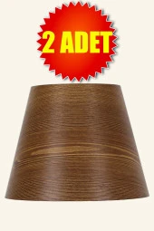 Vivido Abajur Ahşap Desenli Modern Ikili Abajur Şapkası thumbnail 1