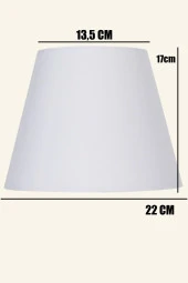 Vivido Abajur Beyaz Kumaş Ikili Modern Abajur Şapkası - 2