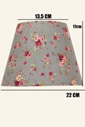 Vivido Abajur Çiçekli Modern Ikili Abajur Şapkası - 2