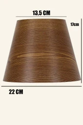 Vivido Abajur Ahşap Desenli Modern Ikili Abajur Şapkası thumbnail 2