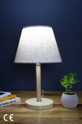 Vivido Abajur Dora Elegant Komodin Abajur Krem Ayaklı Aydınlatma thumbnail 1