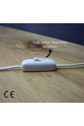 Vivido Abajur Desenli Beyaz Elegant Komodin Abajur Beyaz Ayaklı Aydınlatma - 3